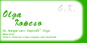 olga kopcso business card